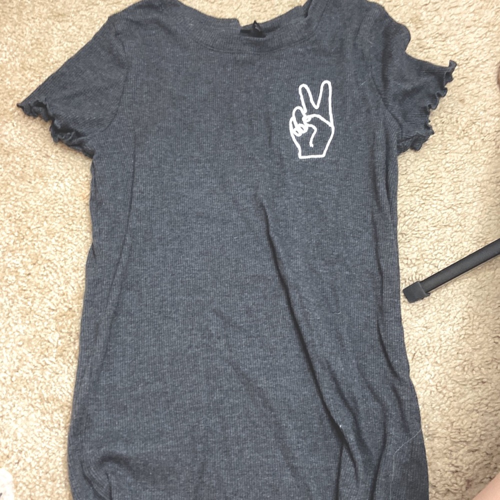 art class Large grey t-shirt with peace sign